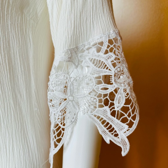 💚 White Swim Cover Up ☀️👙 Great Vacation  or Poolside / Over Tank Tops - Picture 2 of 6